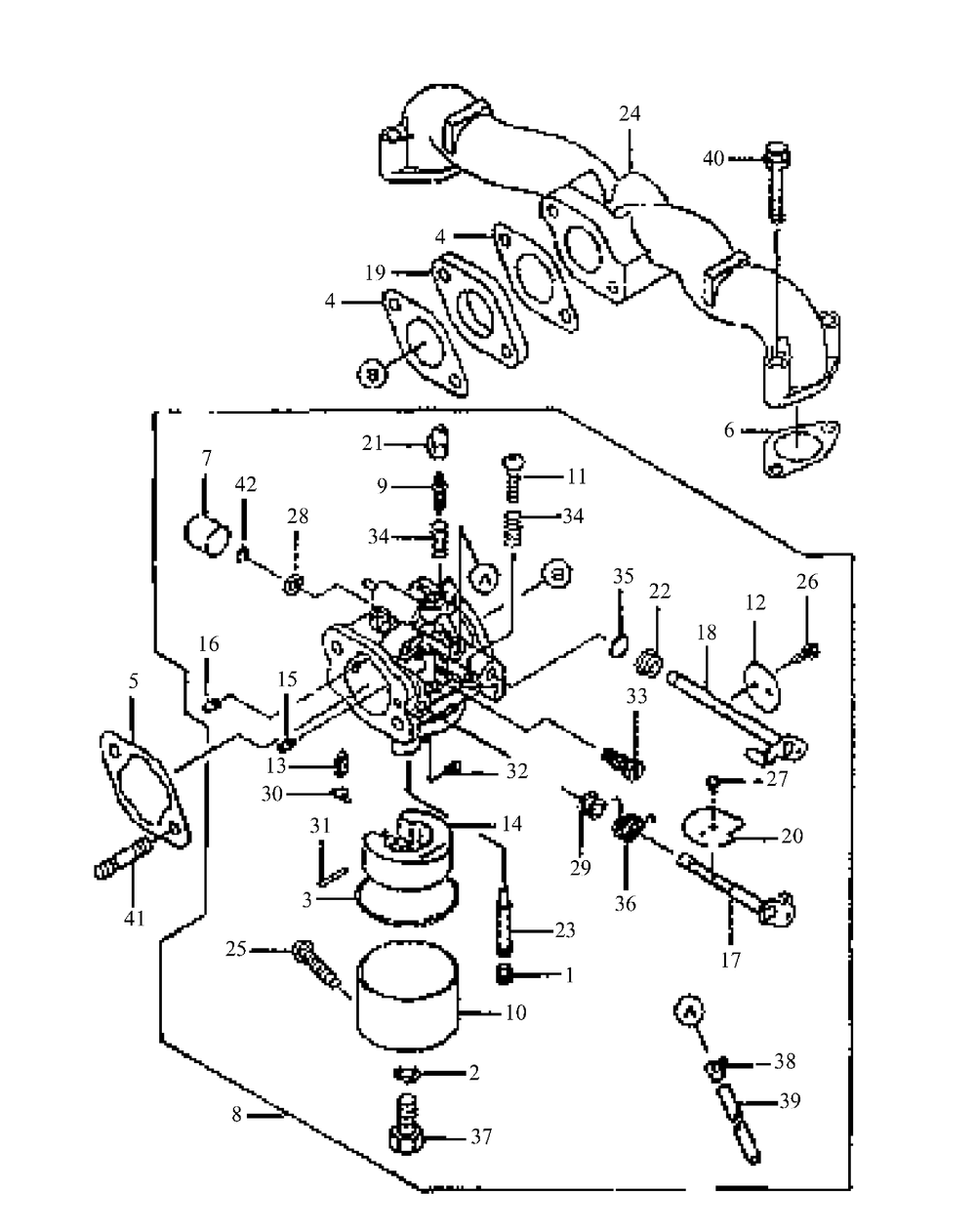 Fh500v-As02 Carburetor Diagram and Parts List for GF1748 55AE234M150-WAM Cub Cadet Lawn Mower